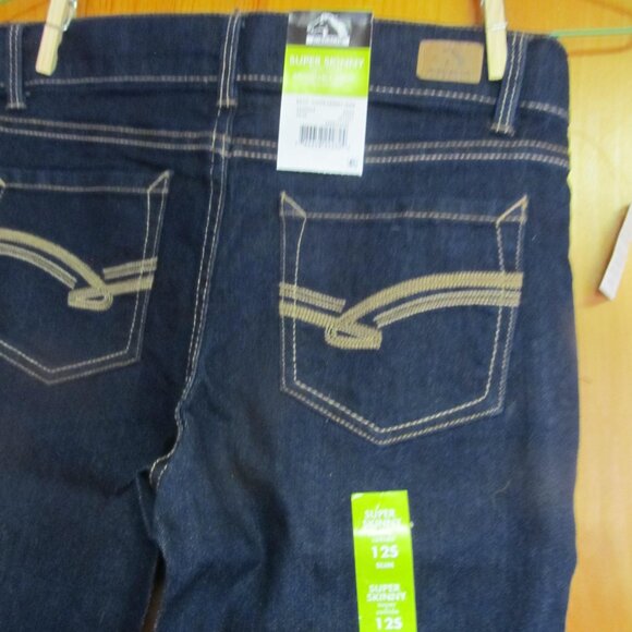 NWT Girls Sz 12 Jeans Blue Jean Pants Girls Sz 12s Super Skinny Slim Jeans - Picture 2 of 4
